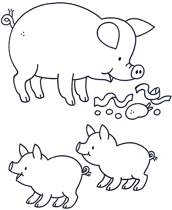 Cerdos para colorear e imprimir - Imagui