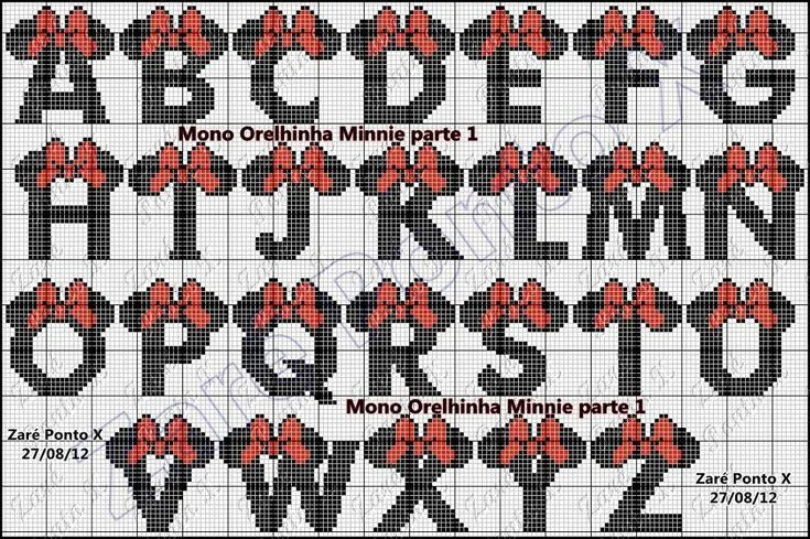 Charts Cross Stitch Embroidery Angela: Alphabet | Moldes de Letras ...