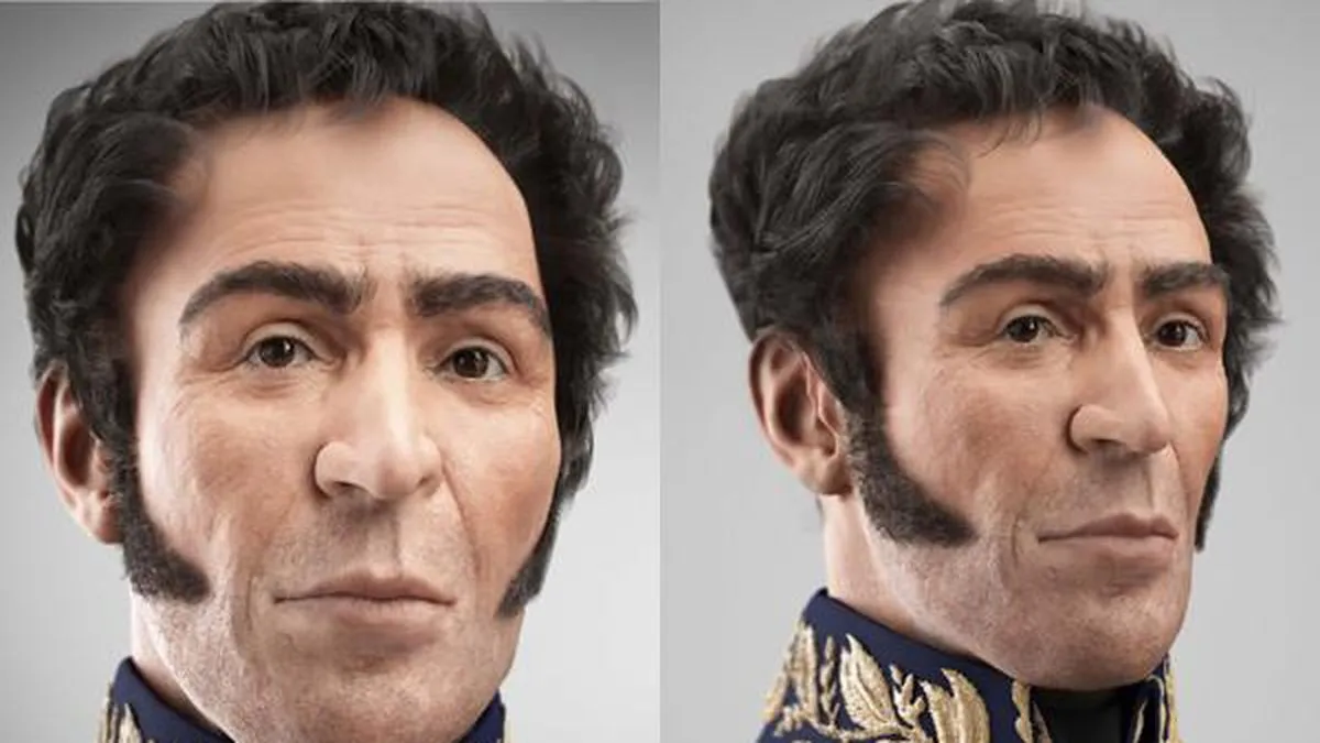 Chavez presentó una imagen digitalizada de cómo era el rostro de Simón  Bolívar
