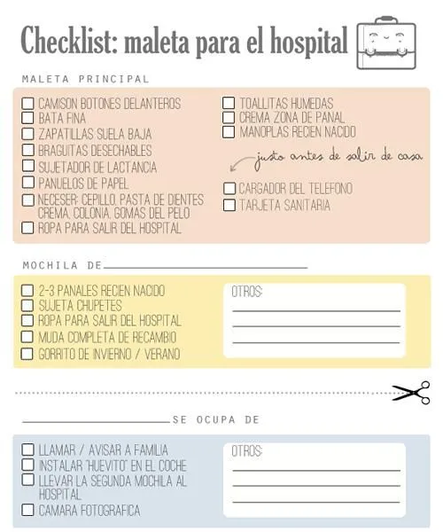 Checklist, la lista para el hospital | Oufit embarazadas | Pinterest