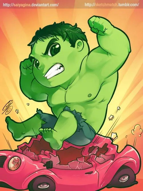 Chibi Hulk por Ginilla | Dibujando