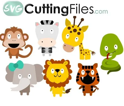 Chibi Jungle Animal SVG Cutting File