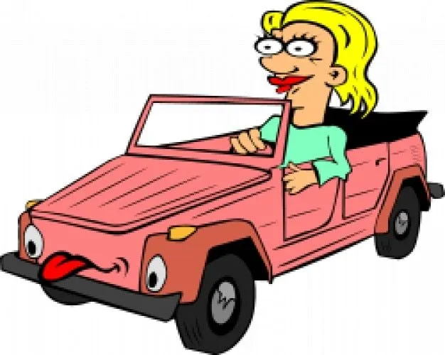chica de conducción de coches de dibujos animados | Descargar ...
