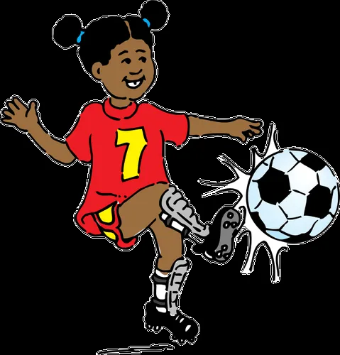 Chica jugando futbol vector de la imagen | Vectores de dominio público