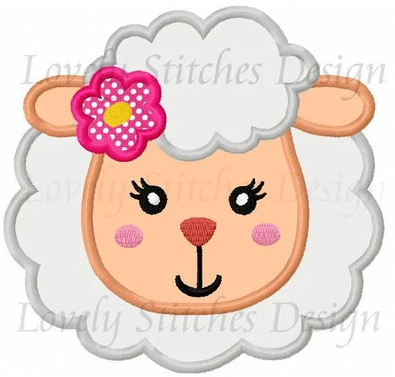 Chica ovejas cara aplique bordado de la máquina de diseño NO: 0289 - Etsy  México