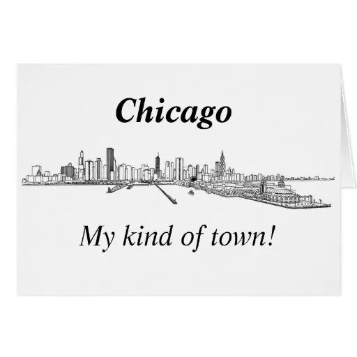 Chicago mi clase de ciudad! línea arte del Tarjeta Pequeña | Zazzle