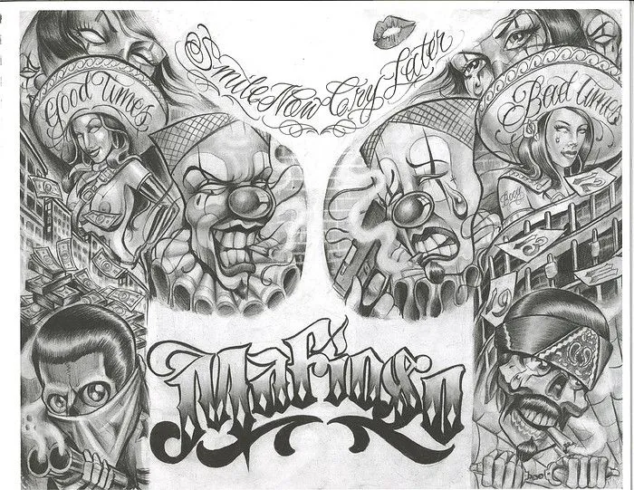 Chicano Art Tattoos on Pinterest | Lowrider Tattoo, Gangsta ...