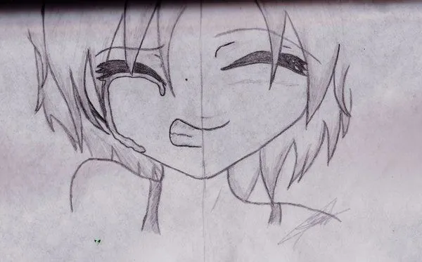 Dibujos a lapiz anime llorando - Imagui