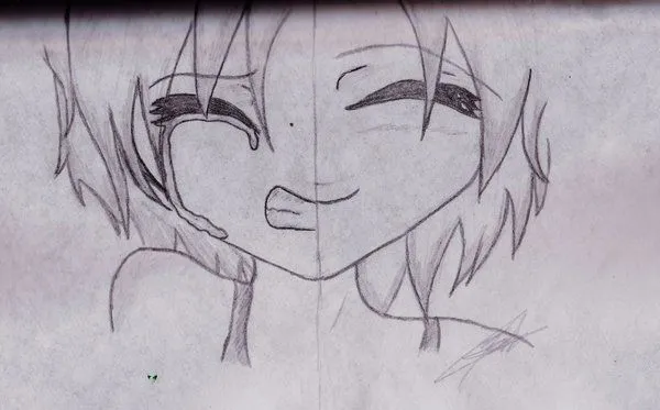 Anime llorando dibujo a lapiz - Imagui