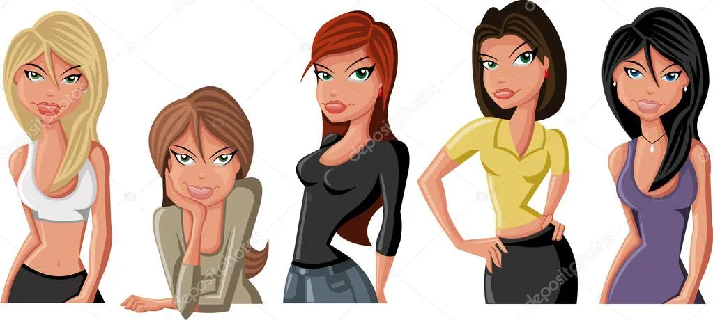 Chicas de dibujos animados — Vector stock © deniscristo #13840092