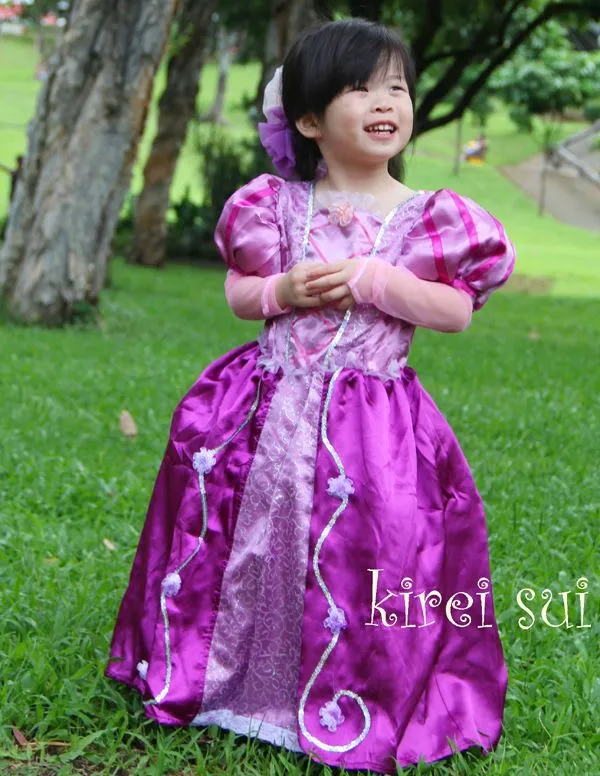 Chicas Rapunzel enredados princesa del vestido del traje 2-8Y ...