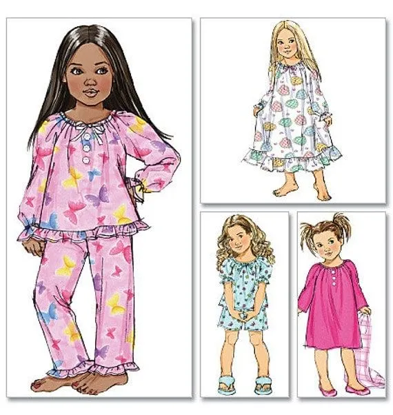 CHICAS ropa de dormir patrón / hacer niño pijamas por WhatCameFirst
