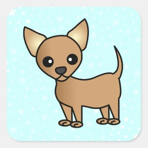 Chihuahua linda del dibujo animado - moreno colcomanias cuadradas ...