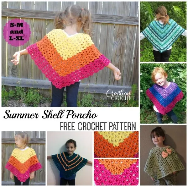Children's Shell Poncho - Cre8tion Crochet