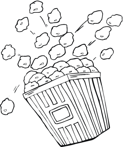 Bag of popcorn coloring page | Super Coloring