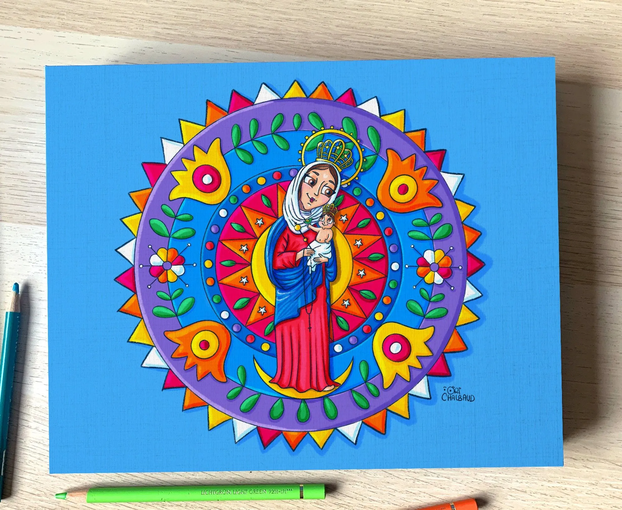 Virgen Chiquinquirá Ilustración Arte Impreso en Canvas. Virgen - Etsy México