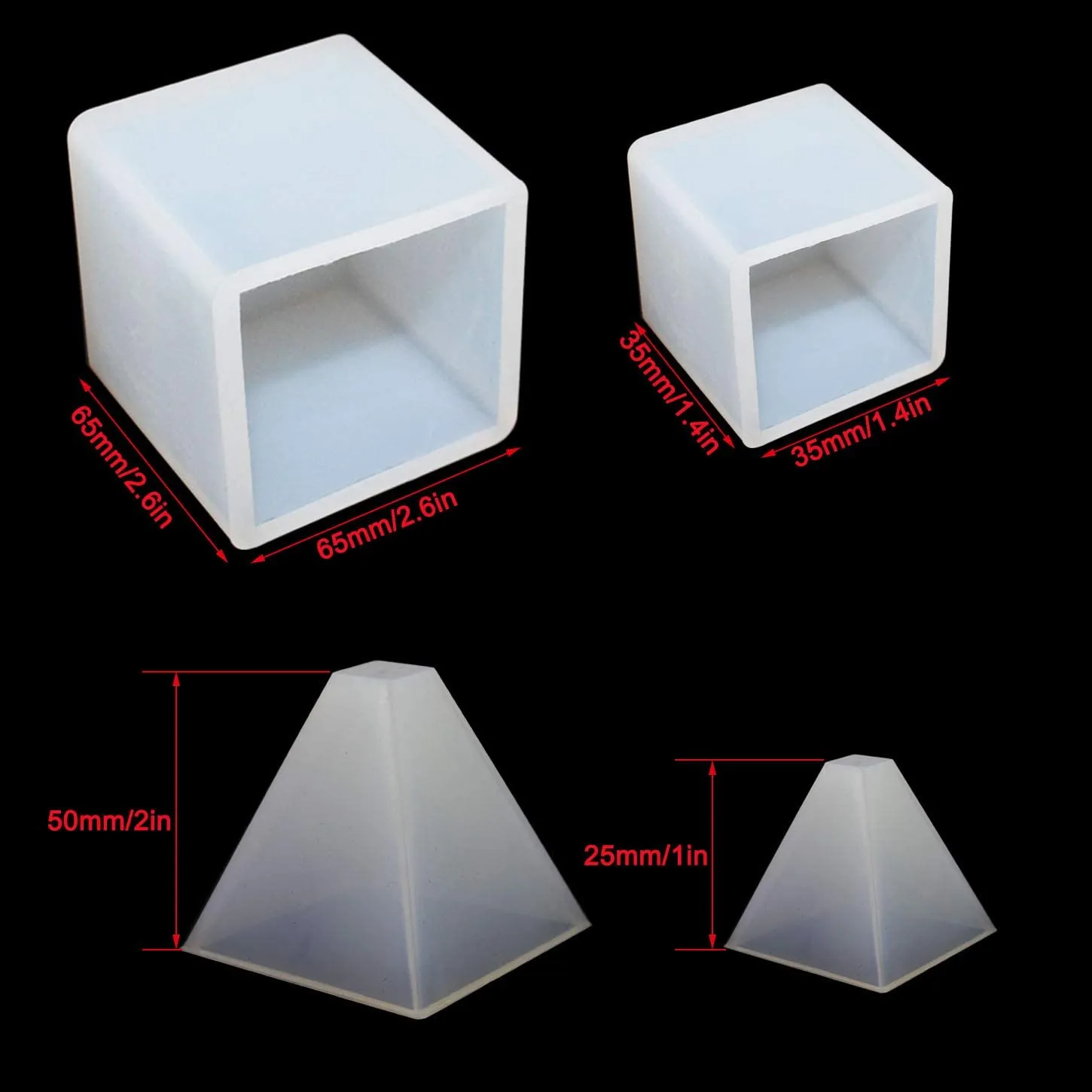 Chistepper - Juego de 4 moldes de silicona para colgar, diseño de cubo |  Arteztik