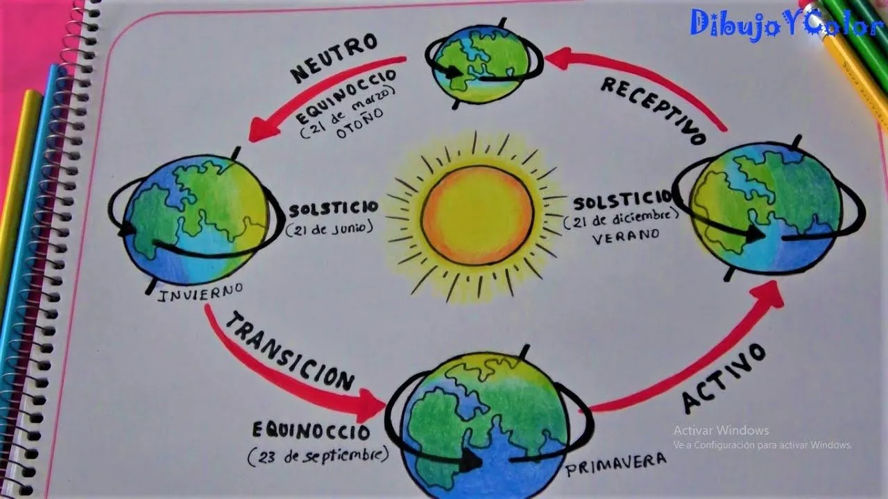 El ciclo de la tierra/ movimiento de traslación de la tierra/ DibujoYColor  - YouTube
