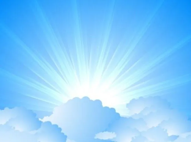 Cielo con nubes y rayos de sol | Descargar Vectores gratis