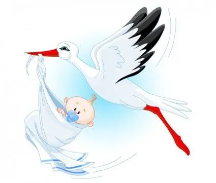 cigüeña llevando un vector de bebé Free Download