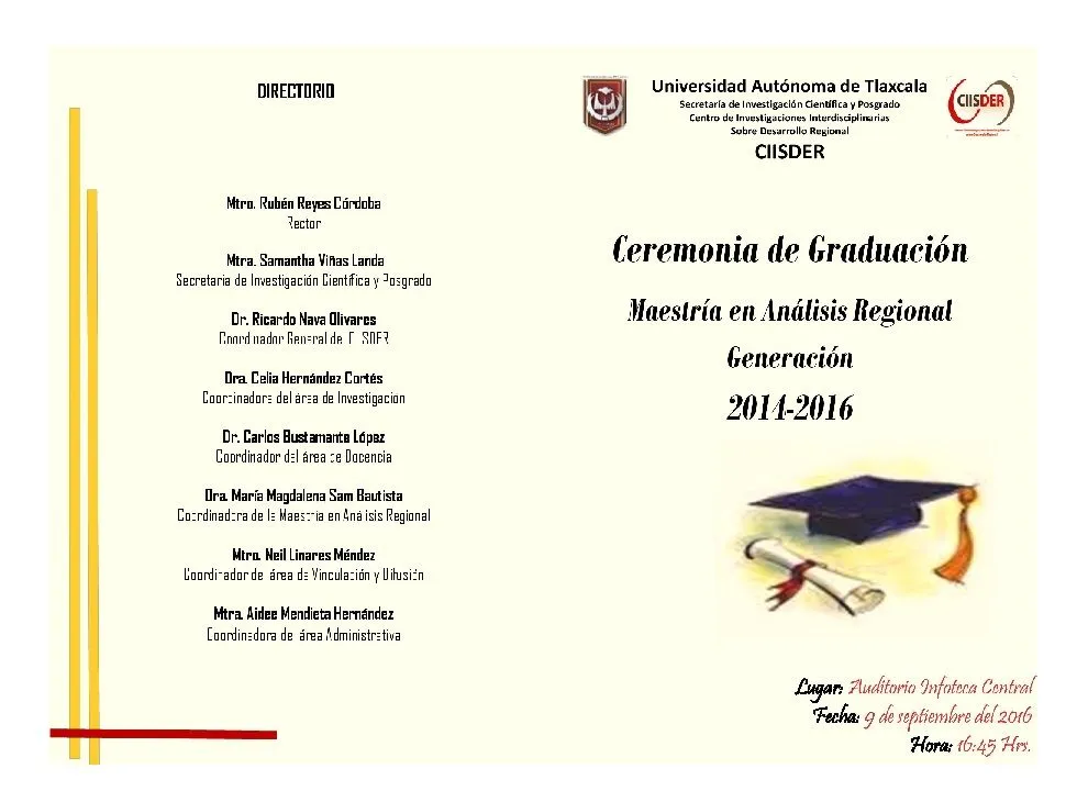 CIISDER - Ceremonia de Graduación Maestría en Análisis Regional Generación  2014-2016