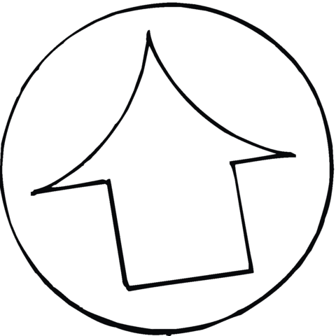 Circle with Arrow Sign coloring page | SuperColoring.com