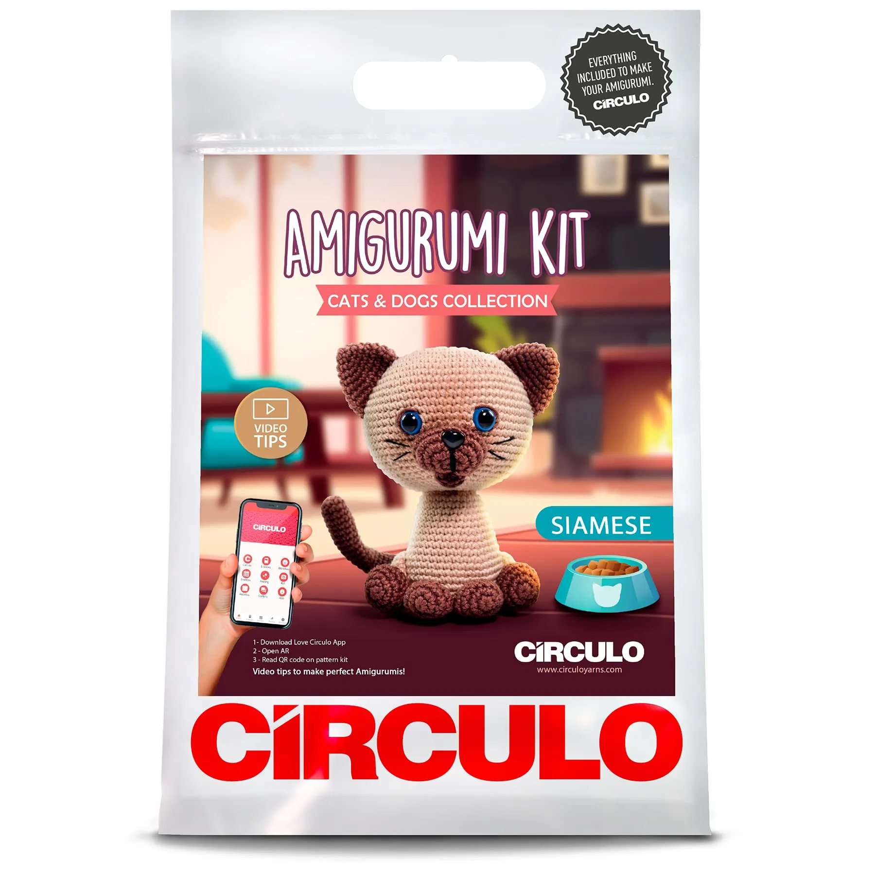 Círculo Amigurumi Kit de ganchillo – Gatos y Perros – Todo Incluido,  Instrucciones sencillas – Kit de ganchillo para