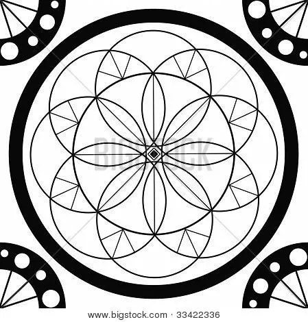 Círculo sagrado de dibujo geométrico Mandala Fotos stock e ...