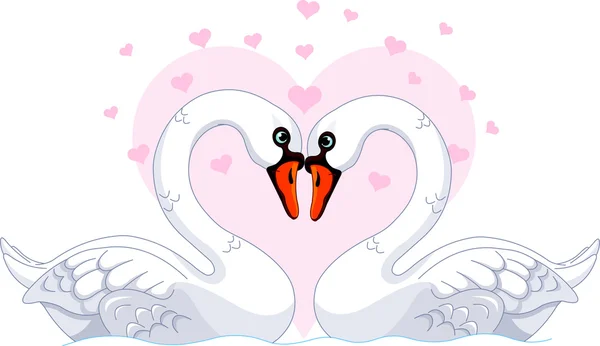 Cisnes enamorados — Vector stock © Dazdraperma #8624444