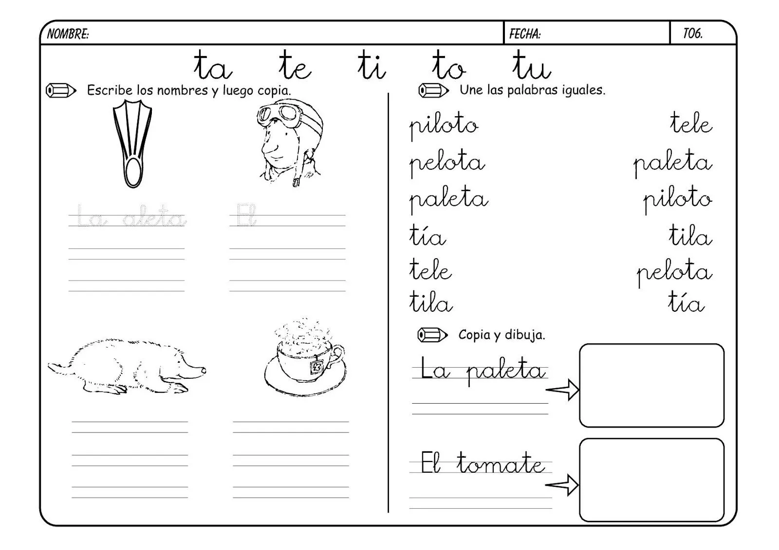 La clase de 4 años B: Refuerzo de la letra T La clase de 4 años B: Refuerzo de la letra T