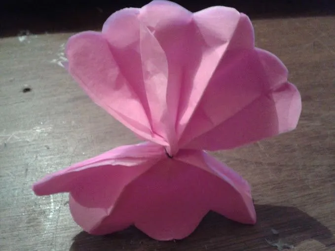 Como hacer flores de papel china - Imagui