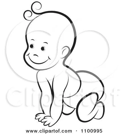 Clipart Happy Black And White Crawling Baby - Royalty Free Vector ... Clipart Happy Black And White Crawling Baby - Royalty Free Vector ...