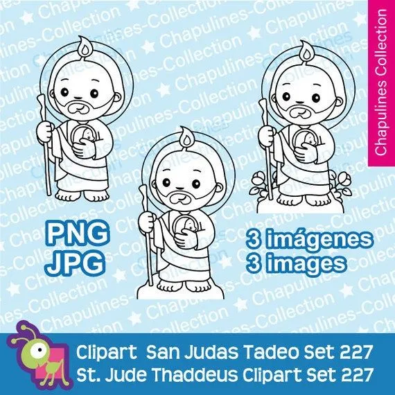 Clipart San Judas Tadeo Blanco y Negro Set 227 Descarga - Etsy México