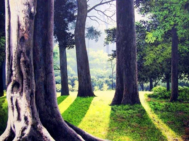 Troncos de arboles pintados en óleo | El club del arte, pinturas Troncos de arboles pintados en óleo | El club del arte, pinturas