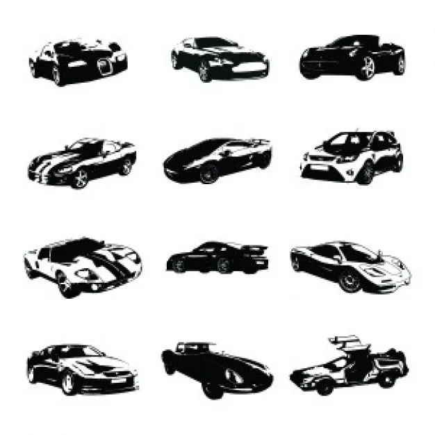 Diferentes coches deportivos siluetas vector | Descargar Vectores ...