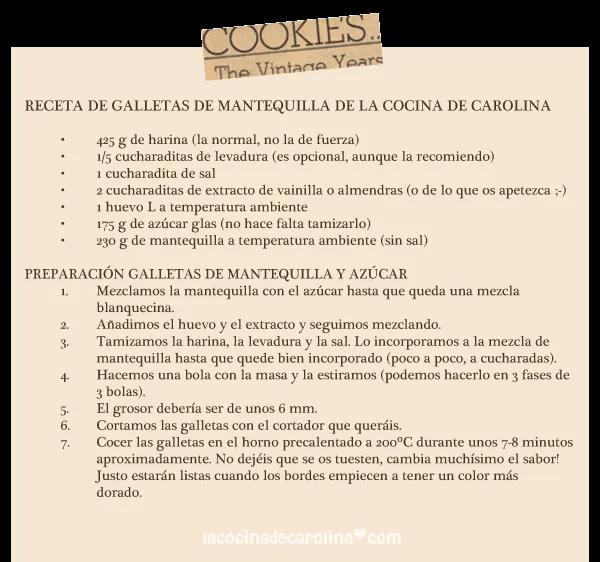 La Cocina de Carolina: La Receta Perfecta para preparar galletas ...