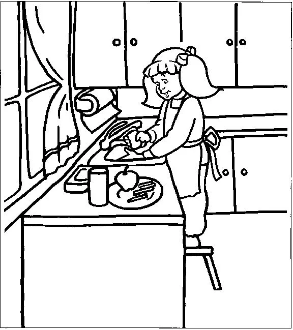 Dibujo de niño lavando ropa - Imagui