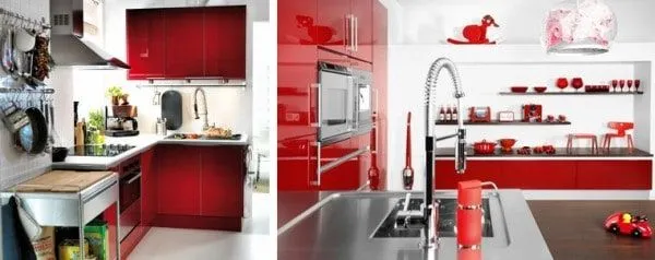Cocinas en blanco y rojo : PintoMiCasa.com