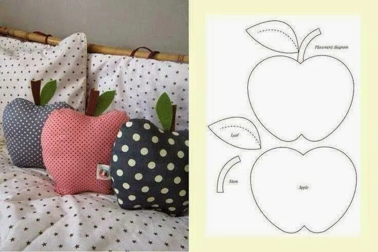 Cojines decorativos en forma de manzana. | ManualiDaDes | Pinterest