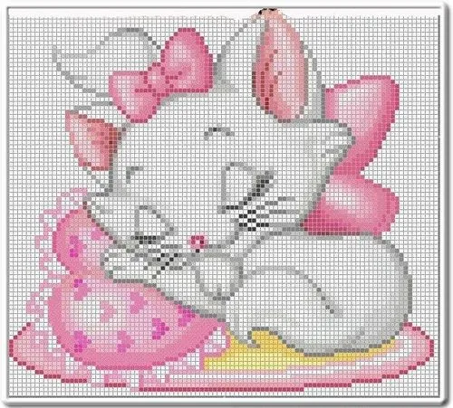 Minnie Mouse bebé bordado en punto de cruz - Imagui