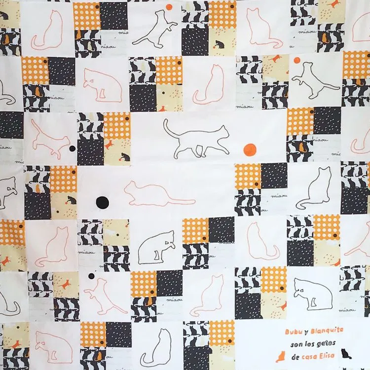 Colcha de patchwork con gatos personalizada - Fibra Creativa Modern Quilts  & Patchwork