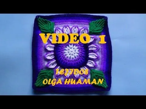 colcha tejido a crochet muestra "flor de 16 pétalos" video 1 - YouTube