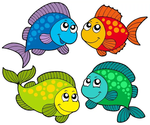 Colección de dibujos animados lindo peces — Vector stock © clairev ...