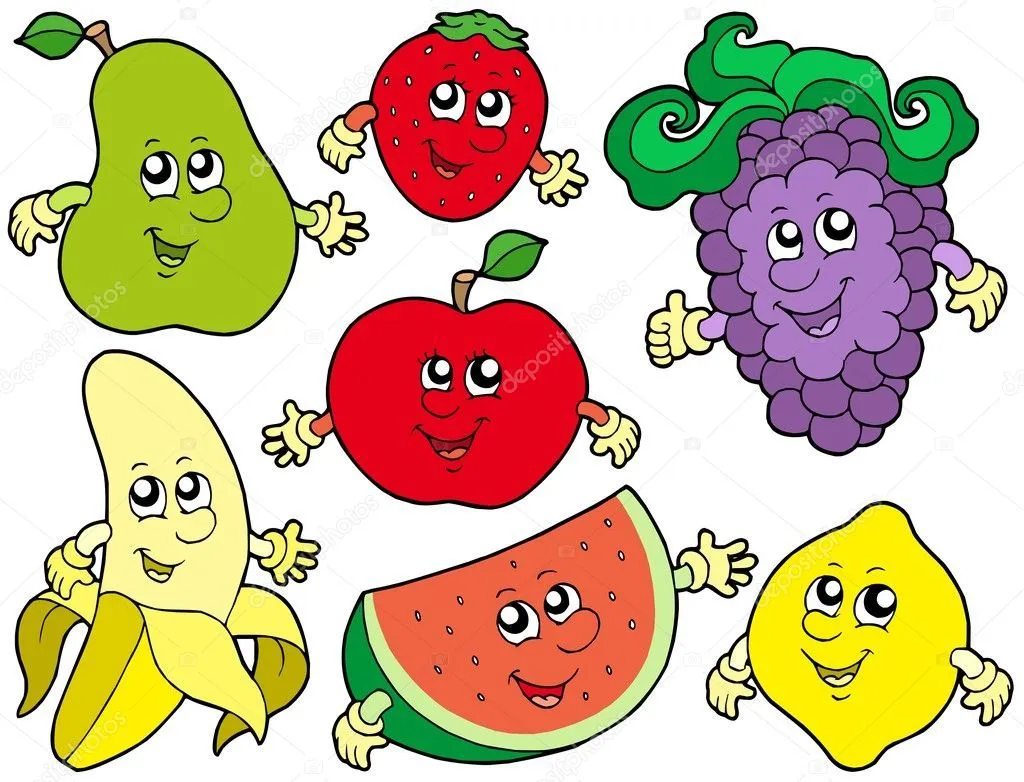 coleção de frutas dos desenhos animados 2 — Vector Stock © clairev # coleção de frutas dos desenhos animados 2 — Vector Stock © clairev #