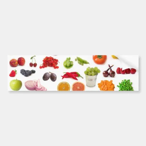 colección grande de frutas y verduras etiqueta de parachoque de ...