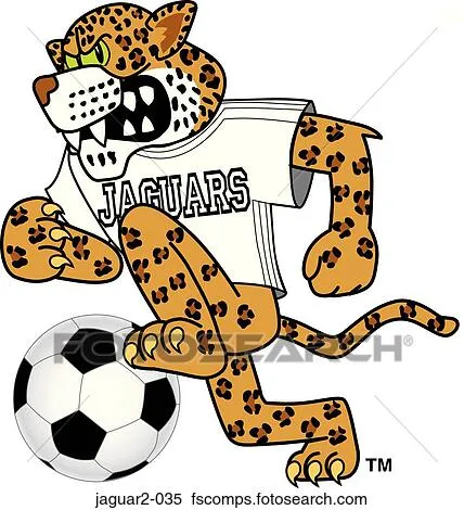 Colección de ilustraciones - jaguar, 2, jugar al fútbol, con ...