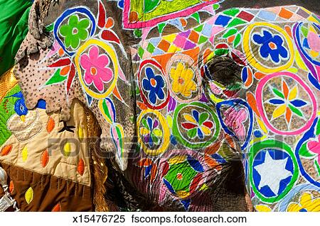 Colección de imágen - pintado, elefantes, durante, holi, el, hindú ...