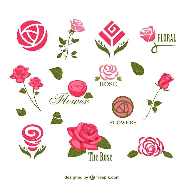Colección de plantillas de logos con rosas | Descargar Vectores gratis