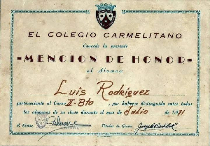 Colegio Carmelitano: Escudo del Colegio Carmelitano 1959-1973 /2014