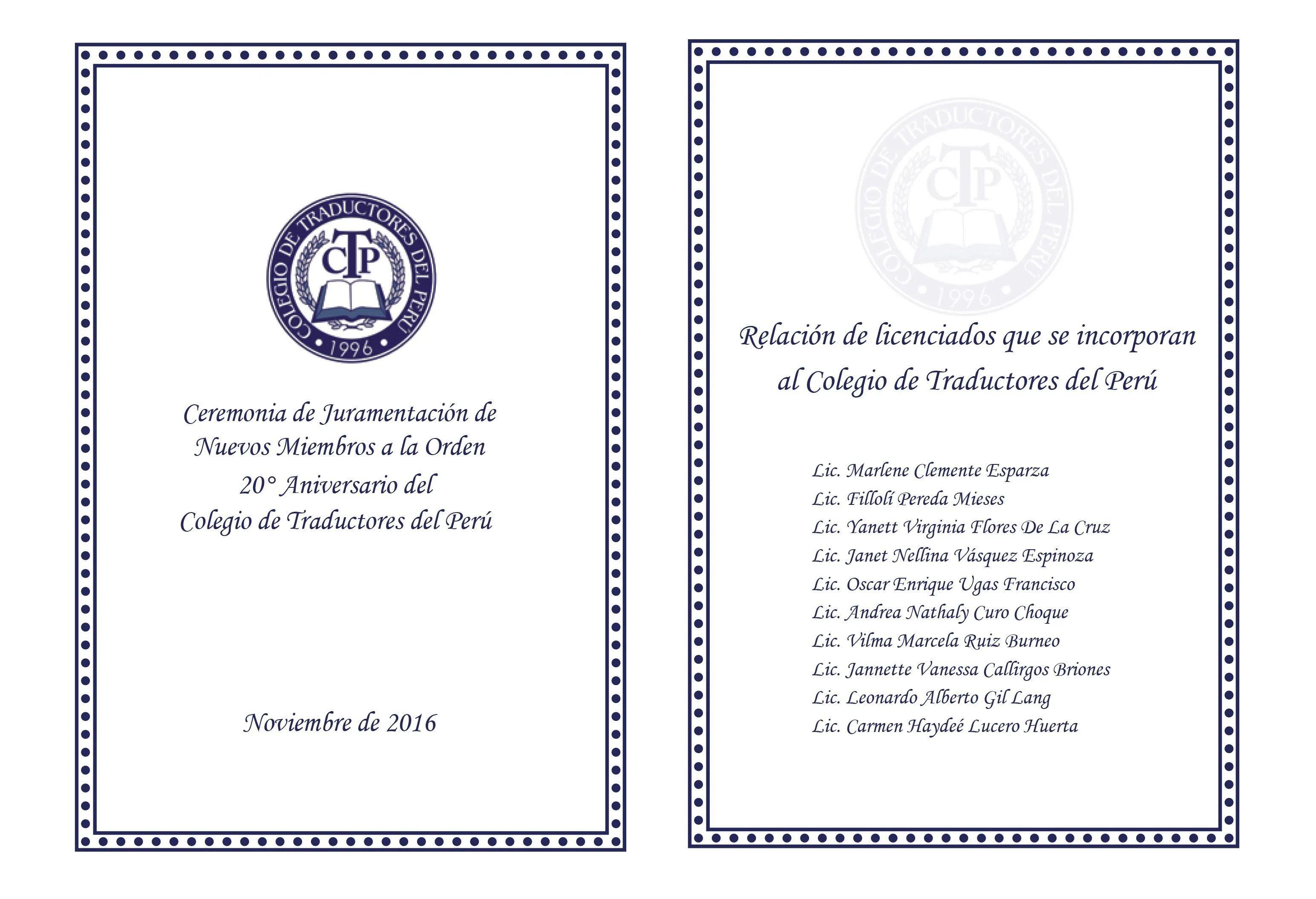 El Colegio de Traductores del Perú incorporará nuevos miembros en su  vigésimo aniversario - Colegio de Traductores